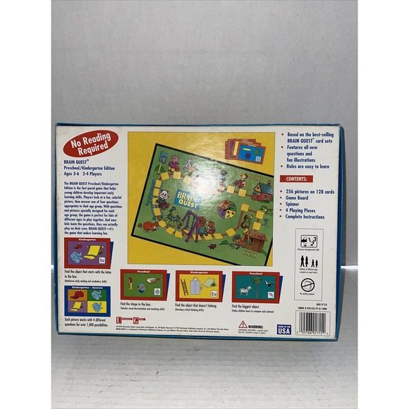 BRAIN QUEST BOARD GAME PRESCHOOL & KINDERGARTEN Ages (3-6) 2-4 Players - Picture 6 of 6